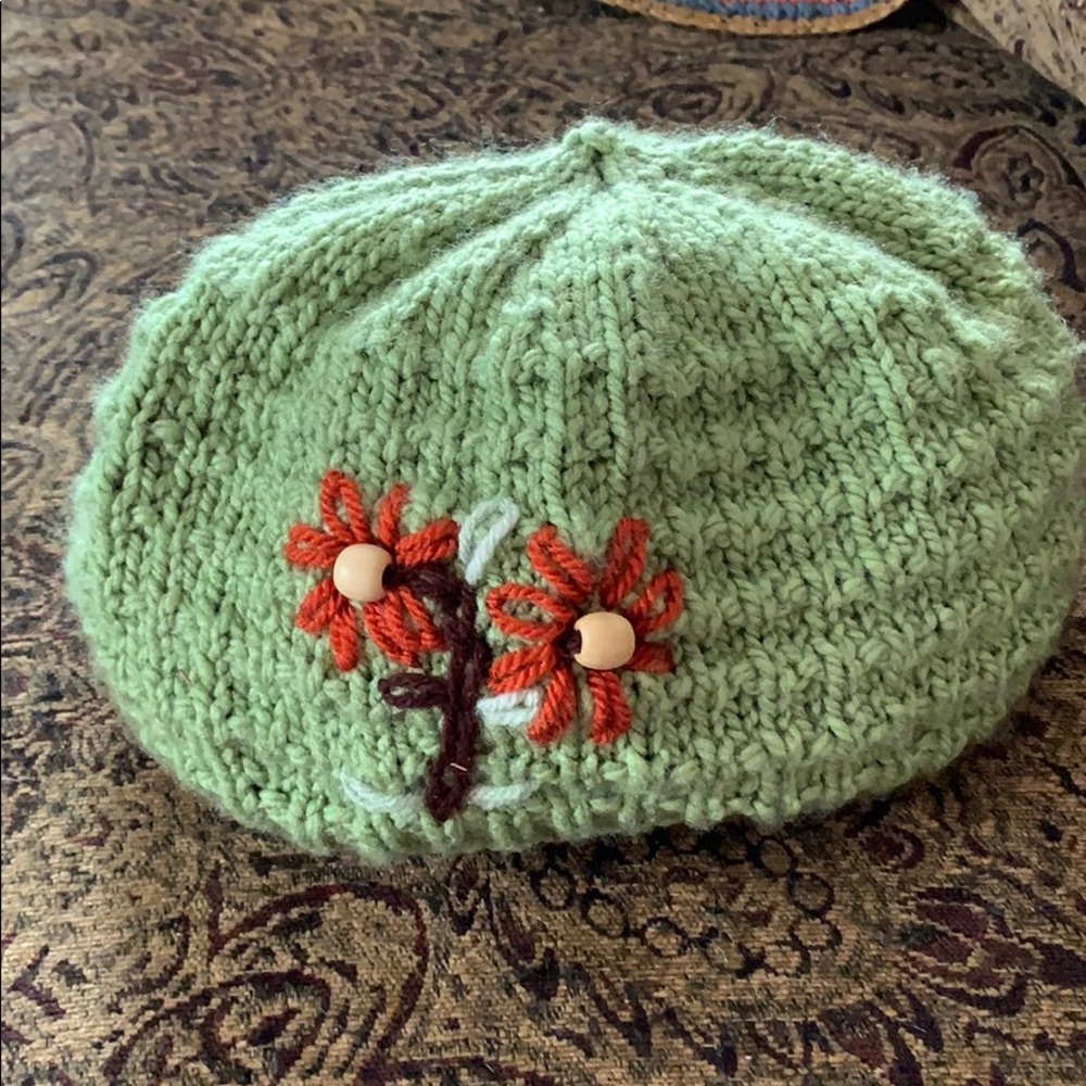 Handmade and embroidered winter floppy cap